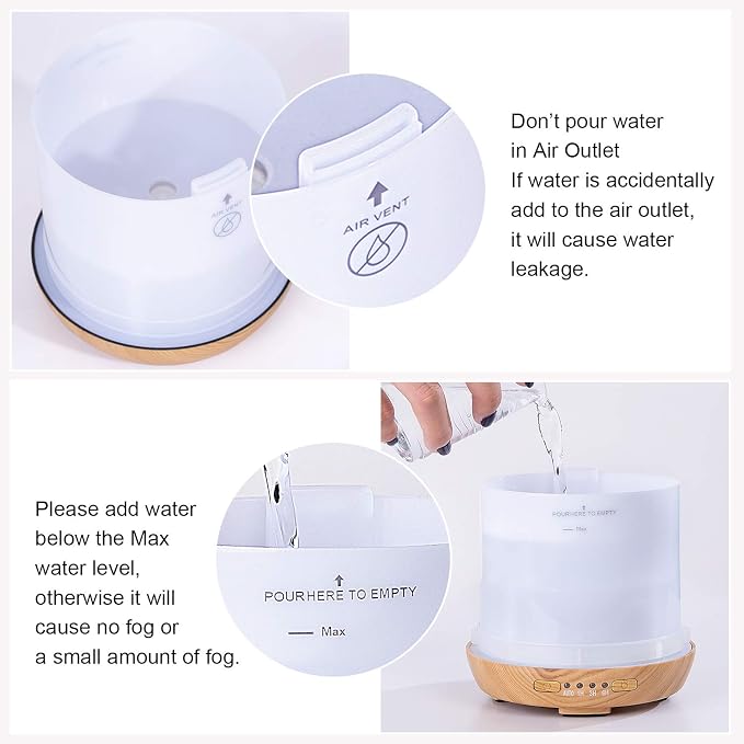 Moon Essential Oil Diffuser, Glass Cool Mist Humidifier with 4 Timer,7 LED Colors and Waterless Auto Shut-Off Settings for Baby Home Office (250ml)