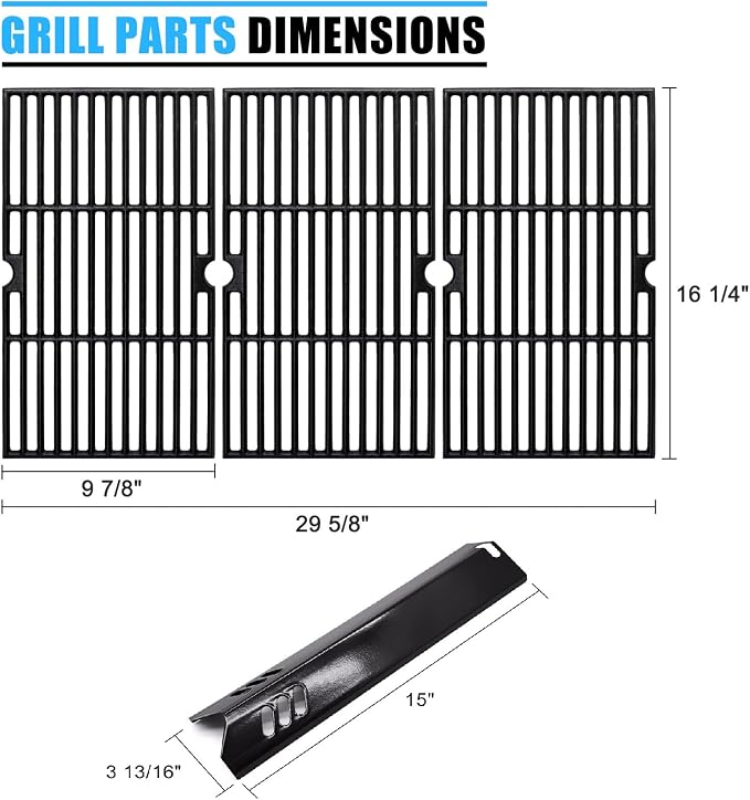 Replacement Parts for Dyna-Glo DGF510SBP DGF510SSP, Drip Pan Grease Tray & Grill Grates & Heat Tents for Dyna Glo DGF510SBP 5 Burner Grill