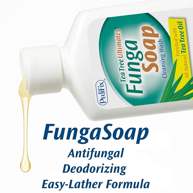 PediFix FungaSoap Tea Tree Cleansing Wash – Antifungal Body Wash & Foot Soap – All-Natural Tea Tree Oil Cleanser for Athlete’s Foot, Ringworm, Jock Itch, Body Odor & Fungus - 6 fl. oz
