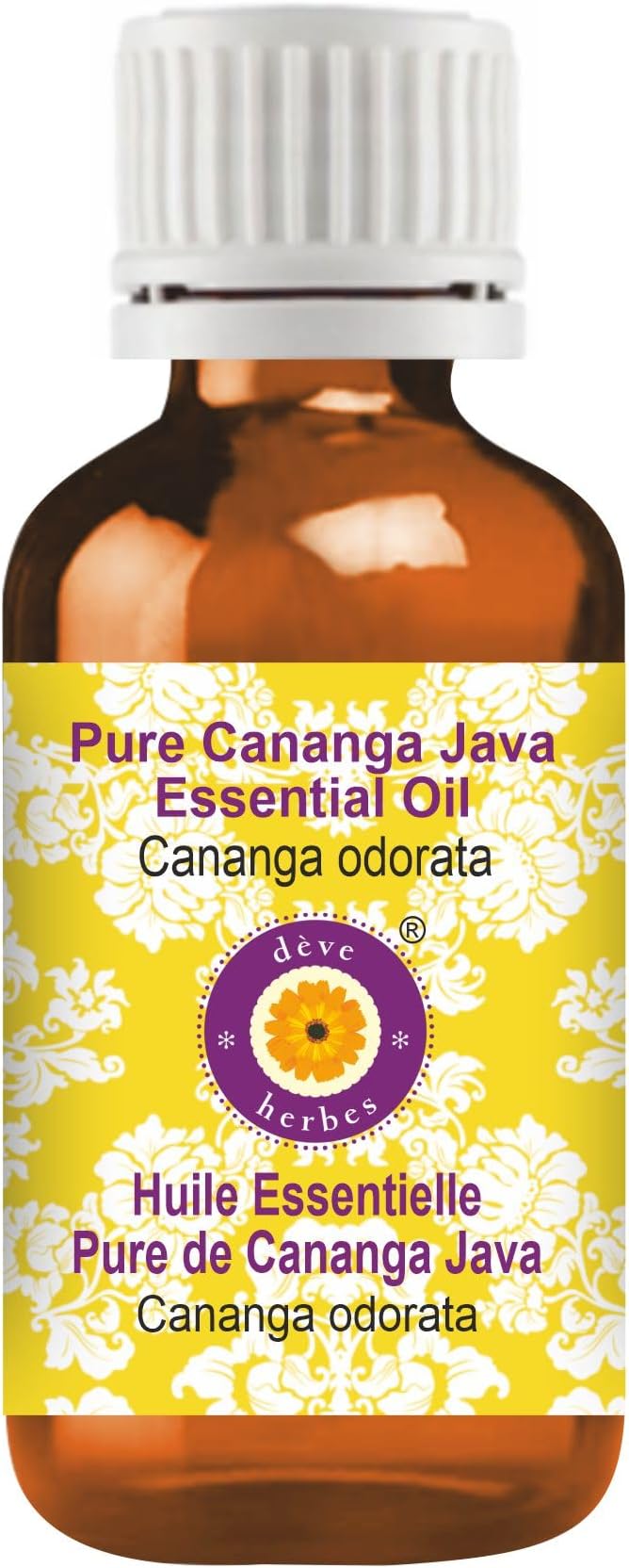 dève herbes Cananga Java Essential Oil (Cananga odorata) Pure | Non-Sticky | Non-Greasy | Lightweight | Men & Women | All Skin Types | Steam Distilled 15ml (0.5 oz)
