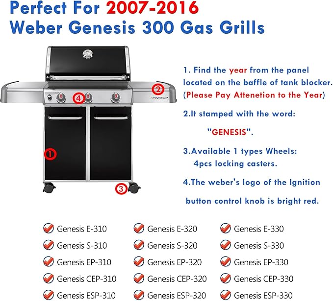 Genesis E330 4 Burner Series Grill Parts 7621 Flavorizer Bars Heat Deflectors Sear Burner Replacement Parts for Weber Genesis 300 Parts E-330 S-330 EP-330 GBS E-310 S-310 E-320 Grill Parts