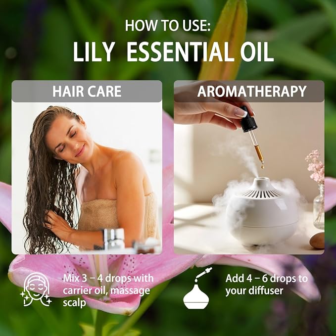 Lily Essential Oil - Lily Fragrance Oil for Diffuser, Massage, Humidifier, DIY Candle, Soap Making, Home, Bath, Yoga -, 16 fl oz (480ml) - ZODION Essential Oils