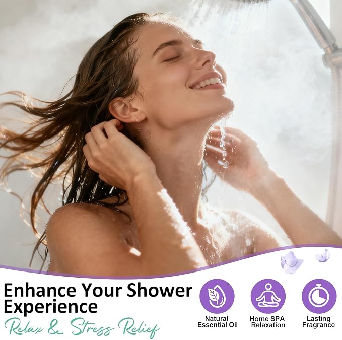 Shower Steamers Aromatherapy Birthday Gifts for Women - 8 Pcs Mothers Day Gifts for Mom Wife Daughter Grandma, Self Care with Natural Essential Oils Relaxation Home Spa Gift Set (Purple)