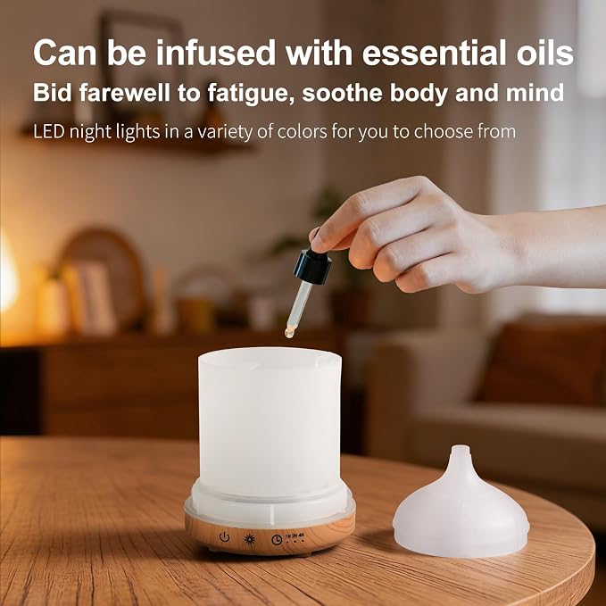 Diffuserlove Essential Oil Diffuser,150ML Small Aroma Humidifier with 1H/2H/4H Timer,Cool Mist & 7 Colors Night Light,Decor Diffuser Ready Gift for Home Office Bedroom