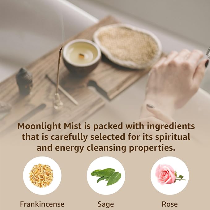 Clearing Sage Smudge Spray Mist Spiritual Aromatherapy for Stress Relief Success Prosperity Frankincense Rose Natural Essential Oils Destress Gift