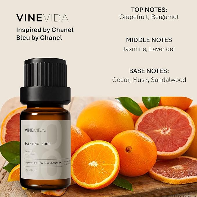 VINEVIDA [0.33oz] Bleu (Our Version of) Fragrance Oil for Candle Making and Soap Making - Premium Candle Scents for Soy Candles