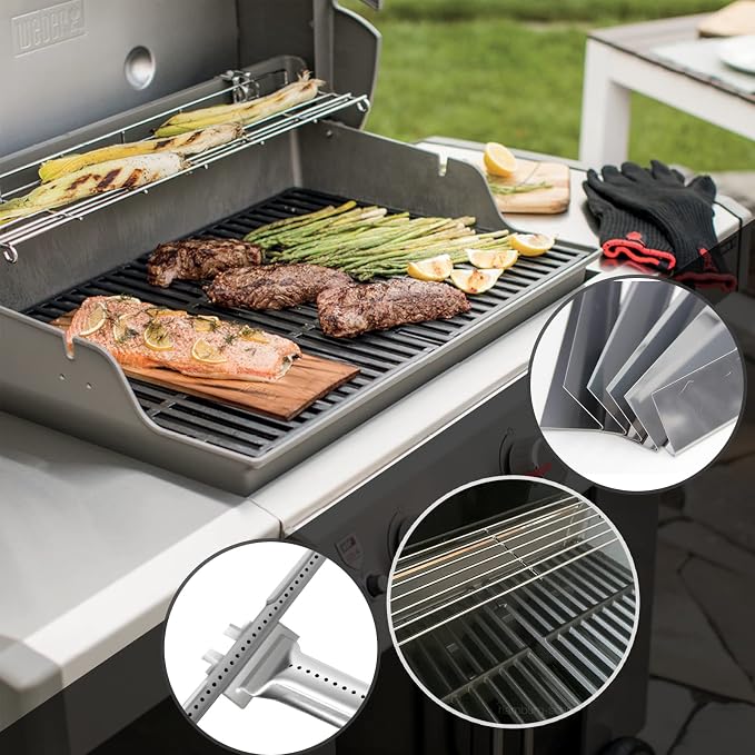 Hongso Spirit E-310 Grill Parts for Weber Spirit 300 with front controls | for Weber Spirit E310 S310 E320 S320 E330 S330, Spirit II E/S 310 Grill (2013-2017), Flavorizer Bars, Grill Grates, Burners