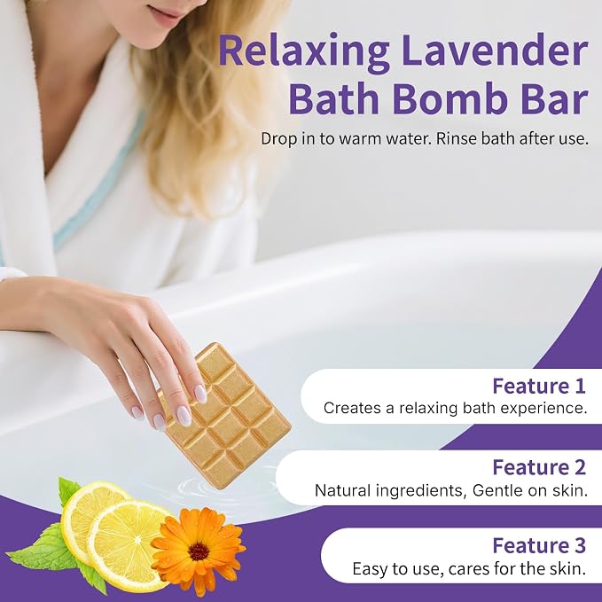 Roseye Lavender Spa Gift Set- 5pcs with Bath Salts, Shea Butter Scrub, Pillow Mist, Soap & Bath Bomb, Relaxing Birthday Christmas Gifts for Women, Mom, Sister, Girlfriend, Home Spa Care