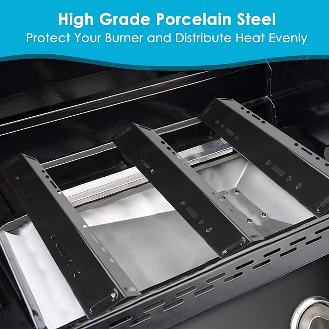 16.5" Heat Plate Replacement Parts for Smoke Hollow PS9500 PS9900 6800 6500 SH9916 SH5000 Gas Grills, Grill Parts for Smoke Hollow 5 Burner, Porcelain Steel Heat Plate Replacement Parts