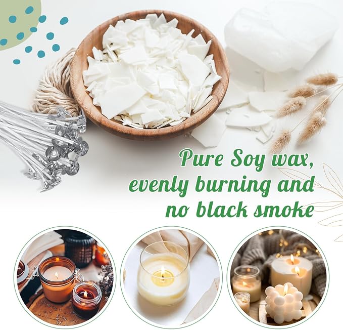 Handnatur Pro Soy Wax Melt Kit with Digital Wax Melting Pot, 4lb SOYA Wax Melter, Soy Candle Maker Set with Candle Heater, Wicks, Wick Holders, Wick Stickers