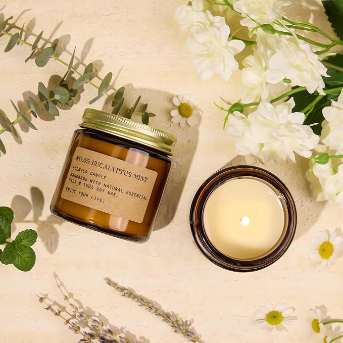 Candles for Home Scented, 6Pack 3.5 Oz Soy Wax Candles Gifts Sets with Sage Breeze & Lavender for Birthday Valentine's Day Gifts Women Mothers Day