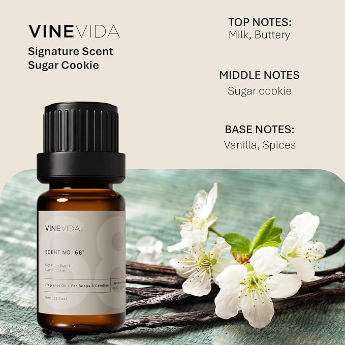 VINEVIDA [0.33oz] Sugar Cookie Fragrance Oil for Candle Making and Soap Making - Premium Candle Scents for Soy Candles