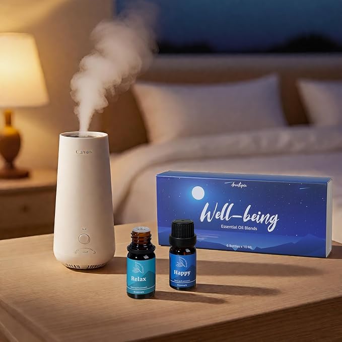Essential Oil Blends for Diffusers, 6x10ml Well-Being Gift Kit | IFRA Certified, for Diffuser, Candle, Soap Making