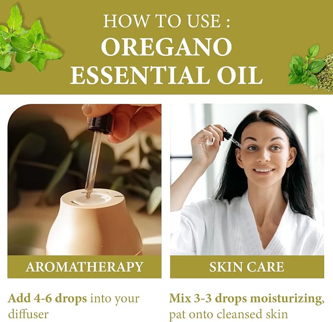 Oregano Essential Oil | Pure Aromatherapy Oil for Diffusers, Hair Growth, Skin, Scalp Care, Massage | Refreshing Hair Oil for Women & Men | Organic Essential Oil for Diffuser | 4 Fl Oz