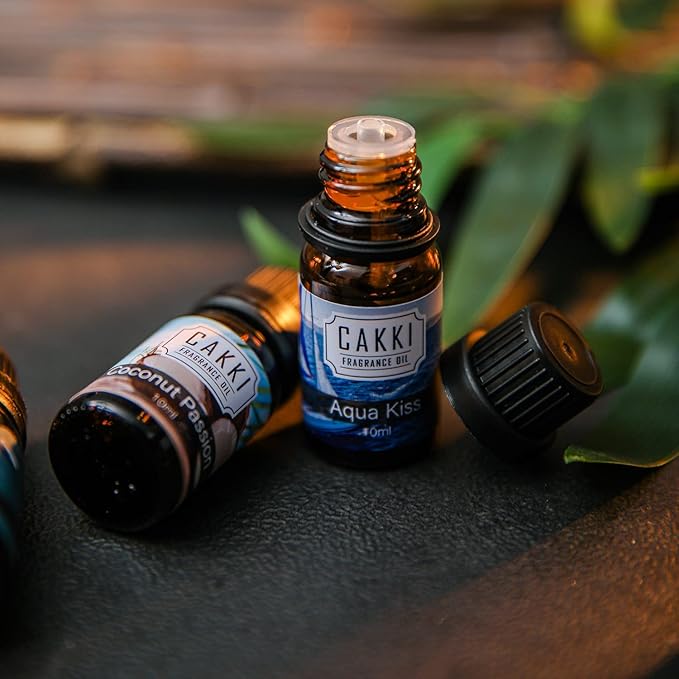 Summer Essential Oils for Diffusers for Home, CAKKI Fragrance Oils Set, Long Lasting, 6X10ml with Coconut, Pina Colada, Aqua Kiss, Bali Island, Strawberry, Aromatherapy Oils, for Candles Making, Gifts