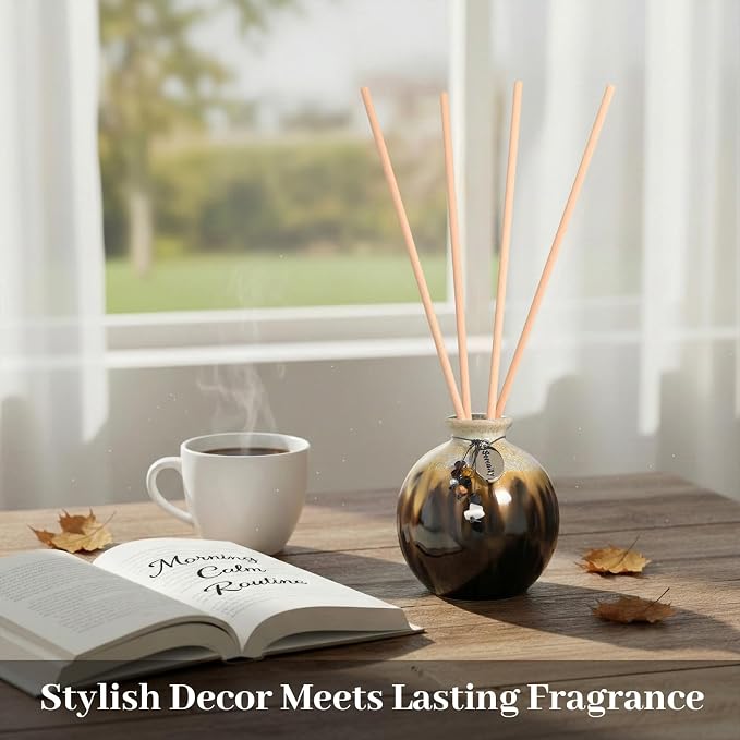 180ml 2 Pcs Reed Diffuser Bottles Empty with Hanging Ornament and 20 Diffuser Sticks, Aroma Bottle for Home Fragrance, Essential Oils, Room Decor Gift (Blue)