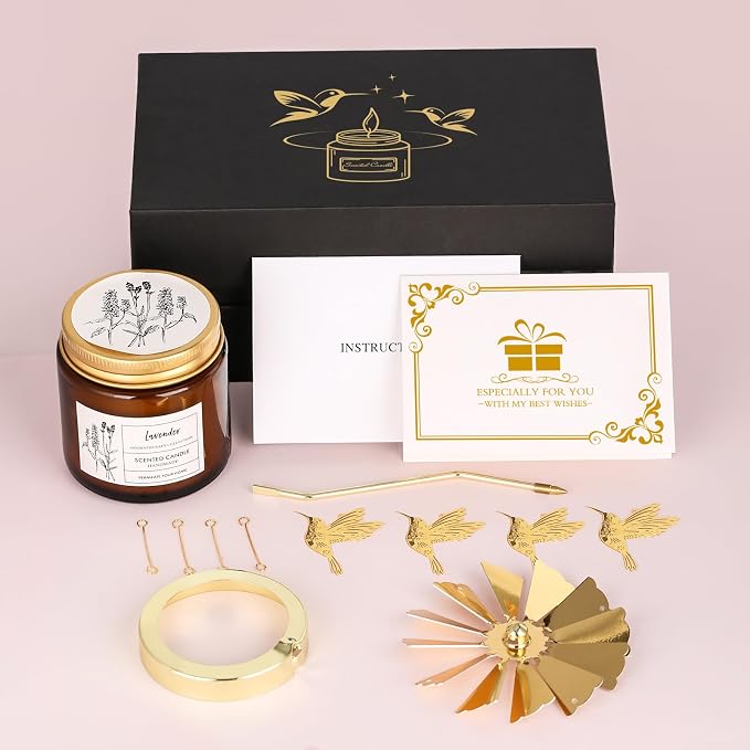 Hummingbird Gifts for Women, Rotatable Lavender Scented Candle Gifts for Mom Wife Anniversary Valentine's Day, Unique Birthday Gift for Sister Girlfriend with Gift Box