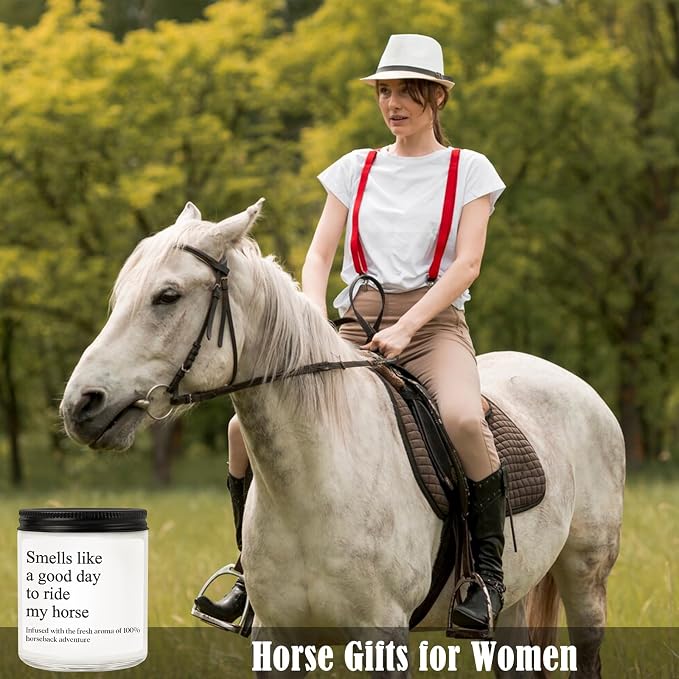Horse Gifts for Women, Cool Horse Lover Gifts for Women, Men, Riders, Girls, Equestrian, Birthday Thanksgiving Christmas Gift for Girls, Soy Wax Lavender Scented Candle