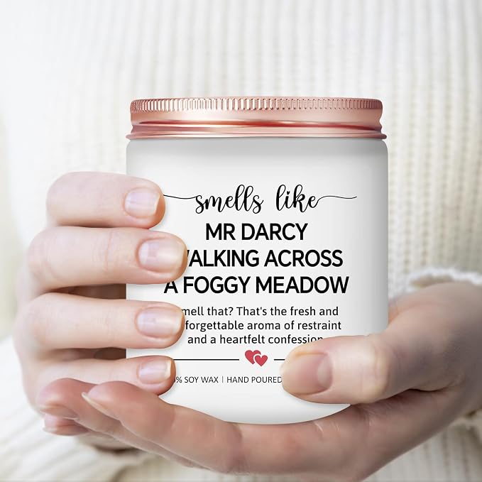 Pride and Prejudice Gifts, Pride and Prejudice Merch - Mr Darcy Gift for Book Lovers, Readers, Bookish, Reading, Bookworm - Ideal Gift for Jane Austen Fans - Lavender Scented Candle