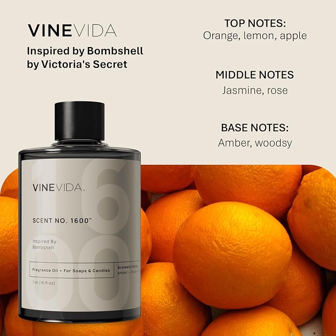 VINEVIDA [16oz] Scent No.1600 Fragrance Oil for Candle & Soap Making - Natural Candle Scents - Made in USA