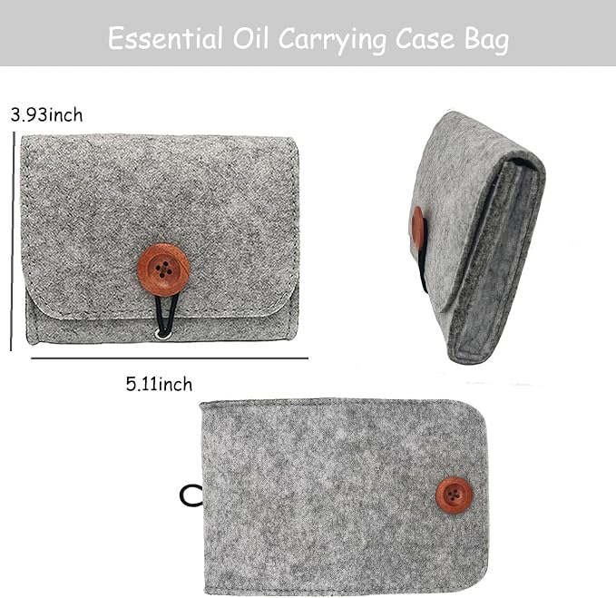 AUONY Essential Oil Carrying Case Bag, 6 Bottles Essential Oils Travel Organizer Pouch Bag for 5ML / 10ML / 15ML Oils