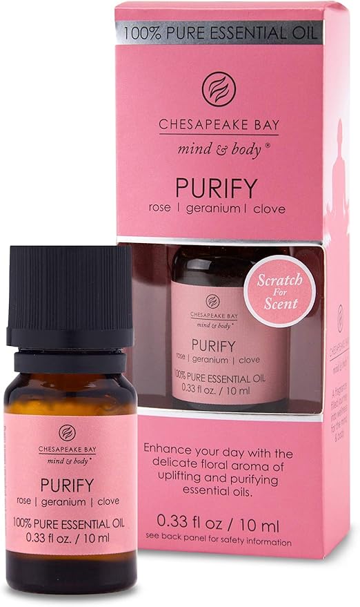 Chesapeake Bay Candle 100% Pure Essential Diffuser Oil, 10ml, Purify (Rose Geranium Clove)