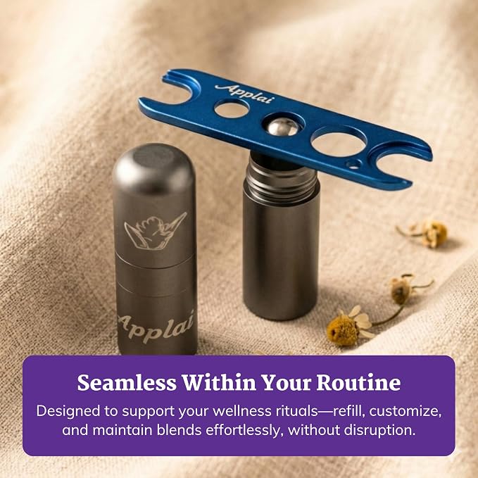 Applairelief - Roll-On Bottle Keys - Essential Oil Roller Ball Remover Tool - Precision Metal Cap Opener for Roller Bottles - Refillable Rollerball Aromatherapy Accessor - Blue