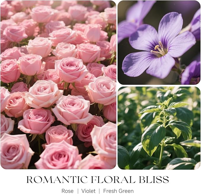 Rose Scented Candles, Pink Floral Aromatherapy Candle Gifts for Women Lover, Soy Wax Non Toxic