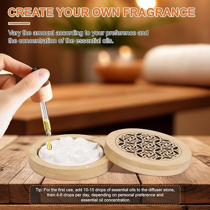 2 Pcs Essential Oil Diffuser Stone, Diffuser for Essential Oils Great for Decorating at Home, Office or Car, and Gift-Giving