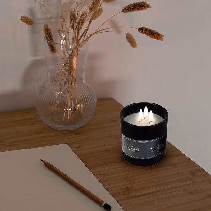 Pecksniff's Amber & Oud Wood Candle | 3 Wicks, 515g /18.16oz