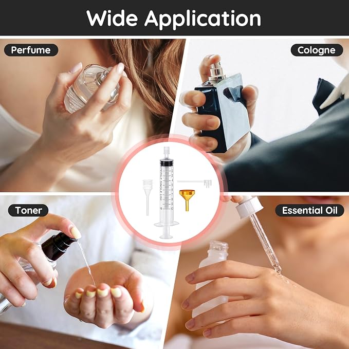 Segbeauty 8pcs Perfume Refill Kit, 10ml 0.34oz Plastic Perfume Travel Extractor Tools, Large Plastic Transfer Pump Funnel Dropper Scent Dispenser Transfer Tool Set for Refillable Cologne Atomize