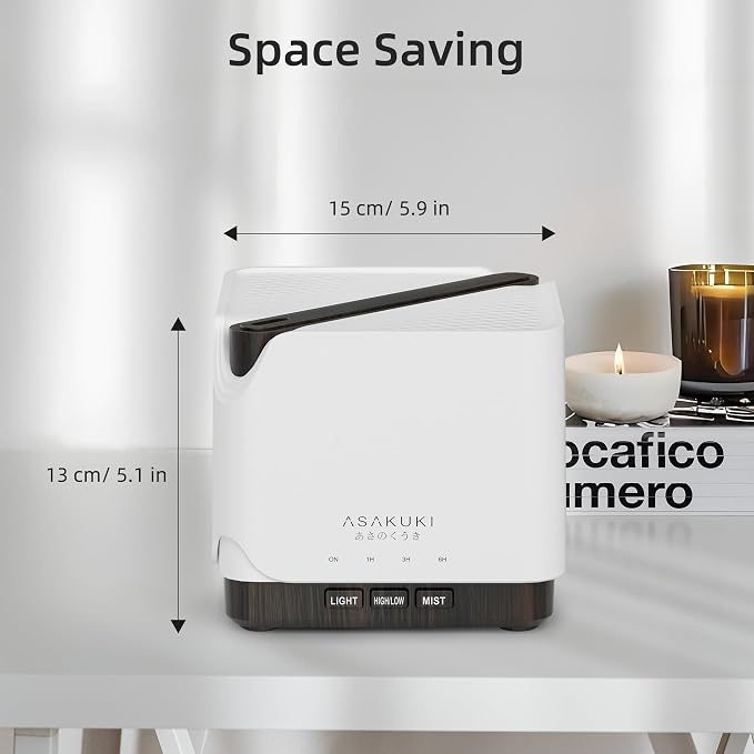 ASAKUKI Essential Oil Diffuser for Home, Large 700 ml Humidifier with Automatic Shut-Off, Quiet Aromatherapy Diffuser with 7 LED Lights for Living Room, Kitchen, Bedroom, Hotel - Black