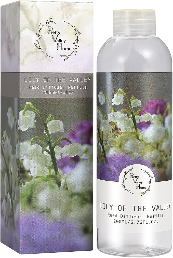 Reed Diffuser Refill, Lily of Valley Floral Diffuser Oil 6.76 fl.oz / 200ml, Long-Lasting Home Fragrance for Bedroom, Bathroom, Home Decor
