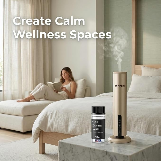 Scentia Dream Walk Hotel Scent Diffuser Oil – Luxury Fragrance Inspired by 5-Star Spa Resort – 50 mL – White Tea, Cedarwood & Amber Essential Oil Blend for Home, Office & Aromatherapy Diffusers