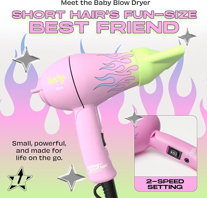 Travel Hair Dryer – Lightweight, Portable Dual Voltage Mini Blow Dryer for Women and Men with Foldable Handle, Nozzle and Diffuser | Works on Short and Long Hair
