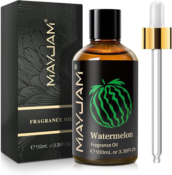 MAYJAM 100ML/3.38FL.OZ Watermelon Fragrance Oils with Glass Dropper, Essential Oils for Diffusers for Home, Long Lasting Scented Oils for Diffusers Soap Candle Making