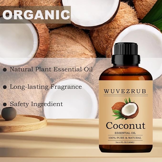 Coconut Essential Oils 120ML, Pure Coconut Essential Oil for Aromatherapy Diffuser - 4 Fl Oz