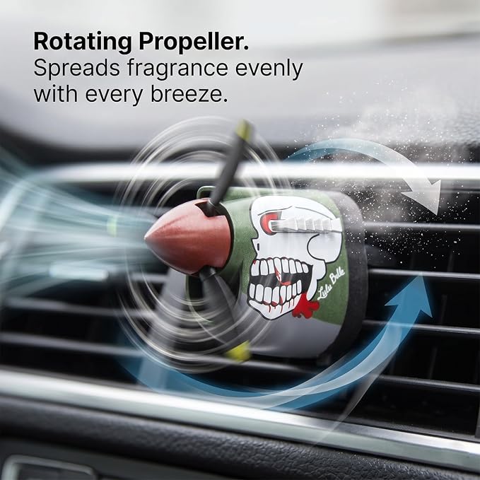 2PCS P-40 Warhawk Car Air Freshener with Spinning Propeller - Vent Clip Dashboard Decor for Men, Long Lasting Odor Eliminator & Aviation Gift (P40-LULU-2SET)