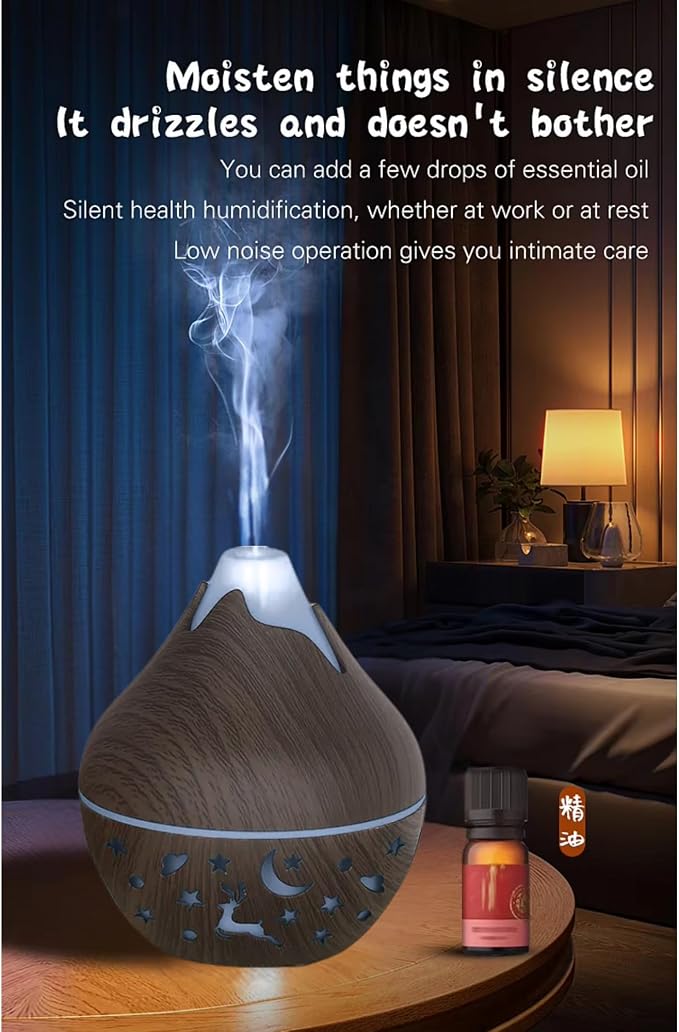 7 Colour LED Air Diffuser & Humidifier with Aromatic Essential Oil Feature | 350ml Ultrasonic Cool Mist | Auto Shut-Off | Aromatherapy Diffuser for Home, Office, Spa and More!