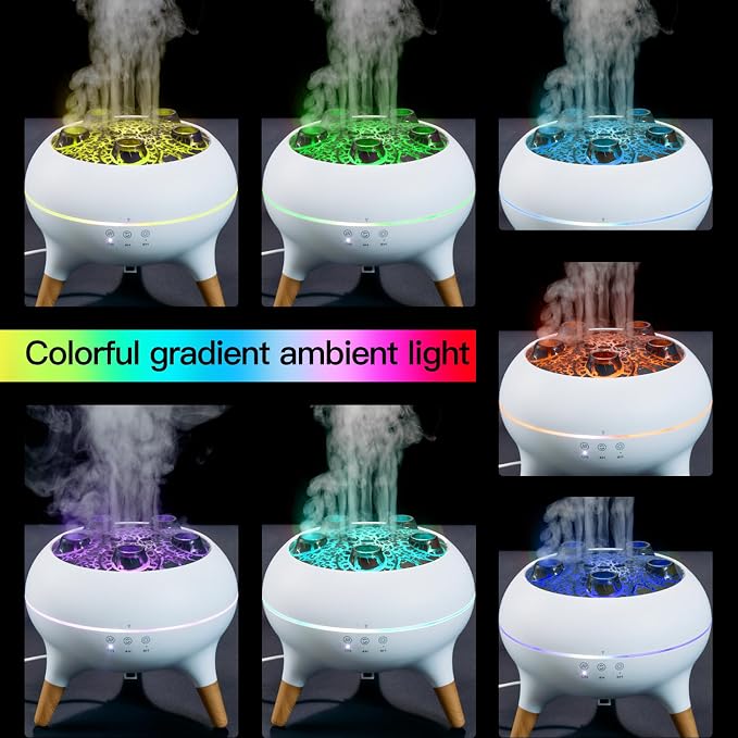 Essential Oil Diffuser 250ML,Jellyfish Diffuser Air Humidifiers Sound Pickup Ultrasonic Aromatherapy Diffuser Remote Control 7 Color Lights for Home Bedroom Office Hotel(White)