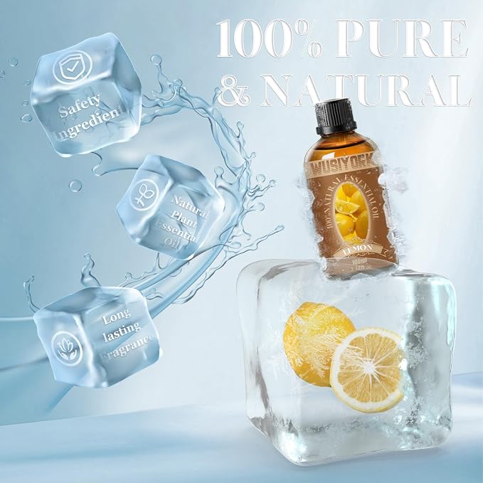 Lemon Essential Oil 100ML - 100% Pure and Natural Therapeutic Grade Oils for Aromatherapy Diffuser - 3.4 Fl Oz/Lemon