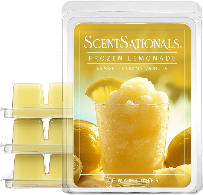 ScentSationals Frozen Lemonade Scented Wax Melts - Lemon & Creamy Vanilla Scent, 10oz (24 Cubes)