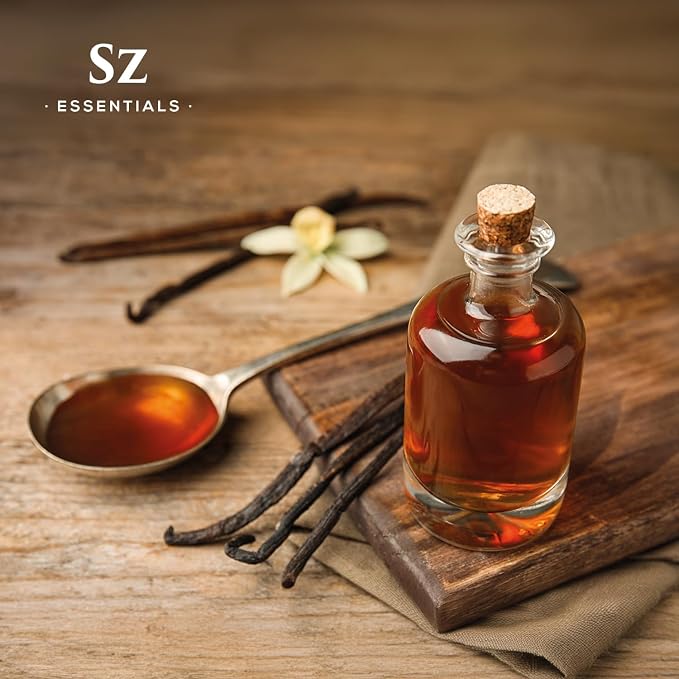Sz Essential - Vanilla 100% Pure, Essential Undiluted Oil - Extracted from Fresh Vanilla - Rich & Exotic Taste with Sweet Overtones - Therapeutic Grade & Vegan - 0.17oz (5ml)