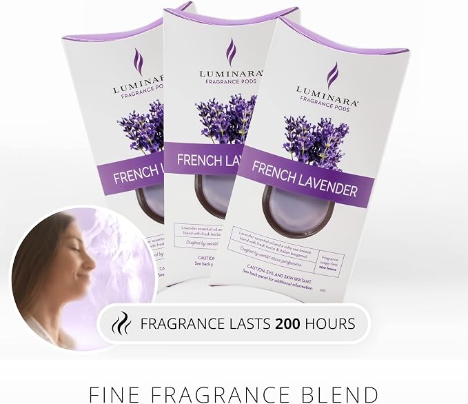 Luminara Fragrance Diffusing Pods, Set of 3 (Lavender), Natural Home Scent Refills, Air Purifying Reed Diffuser Alternative for Room Ambiance