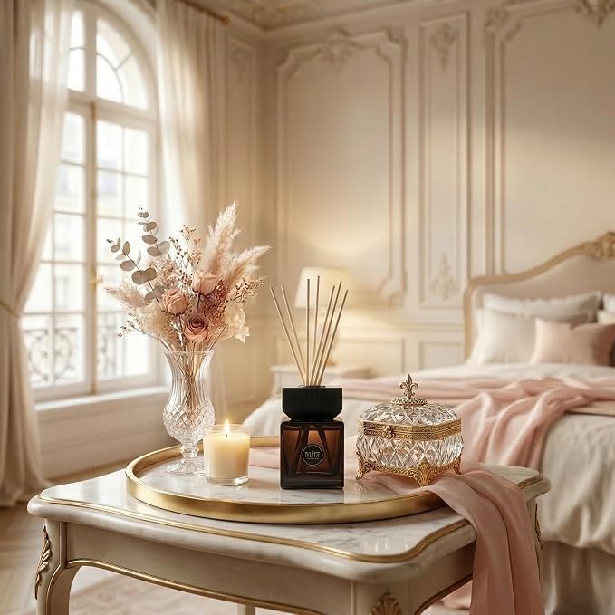 Puang-Pa-Ka IMJITT Natural Reed Diffuser - Secrets of SIAM Collection Scent Diffuser for Home Fragrance, Elegant Thai Botanical Blend of Apple, Rose & Cinnamon for Inviting Room Ambiance
