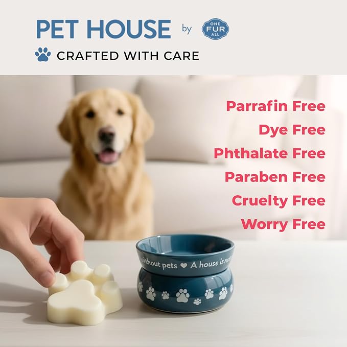 One Fur All Pet House Spring and Summer Wax Melts for Pet Odor, Natural, Plant Based Soy Wax Melts, Long Lasting Fragrance for Fresh Smelling Homes, Fresh Cut Roses and Lilac Garden
