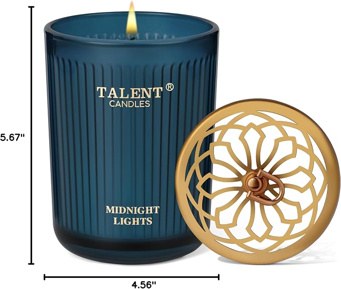 Talent Candles Jar Candles for Home Scented, Aromatherapy Candles Gifts for Women & Men, Natural Soy Candle, 8.4oz Traditional Style, Midnight Lights, GG79106NL-ML