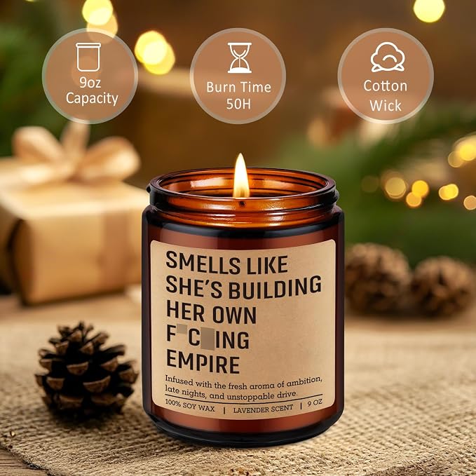 Miracu Candle, New Business Owner Gifts for Women, Boss Lady Gifts for Entrepreneur Female, Grand Opening Ideas - Funny Birthday, Appreciation, Office Decor for Small Business Future CEO, Woman, Girl