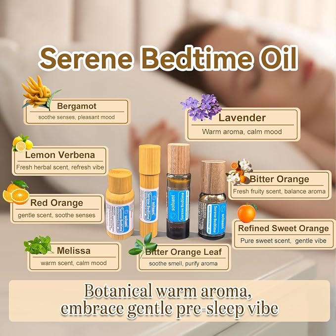Serene Bedtime Oil - 15ml, Dropper Bottle, 100% Natural Plant Extracts for Aromatherapy & Home Relaxation