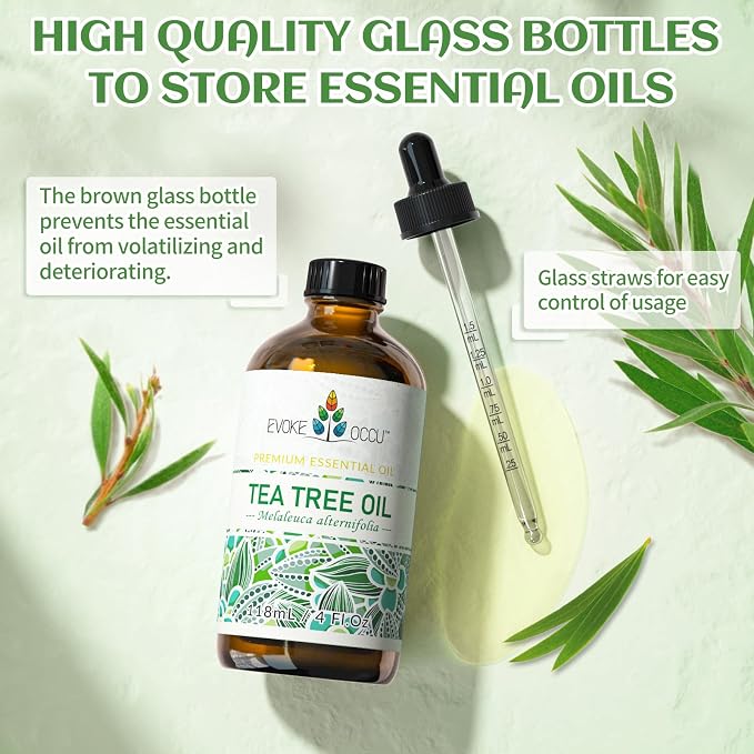 EVOKE OCCU Tea Tree Oil, for Skin, Face, Toenails, Add to Body Wash, Soap, Foot Soak - 4 FL Oz